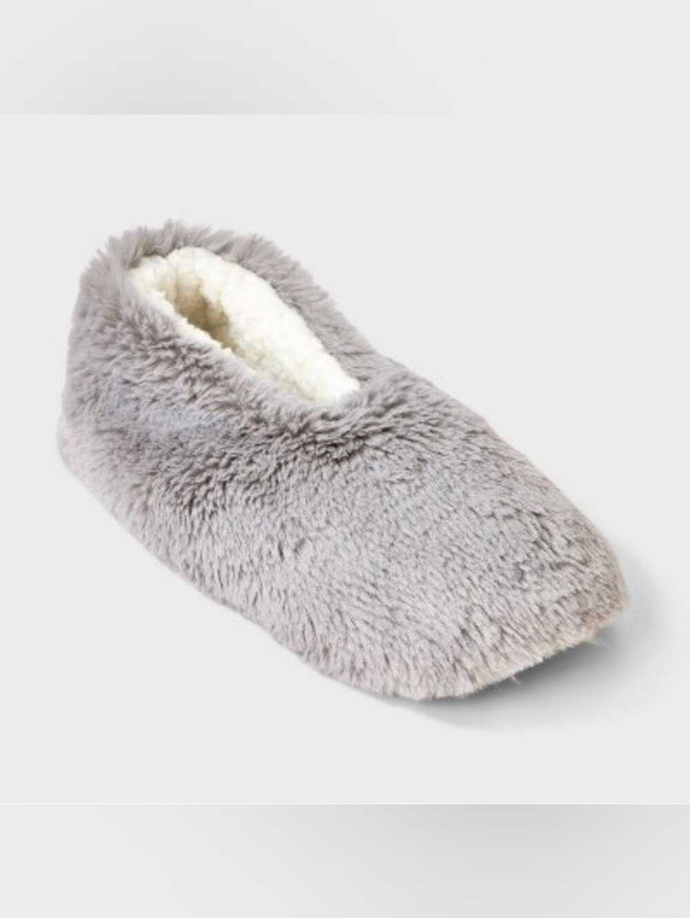 Cozy Faux-Fur Women's Slipper - Gray, Size S/M, New With Tag